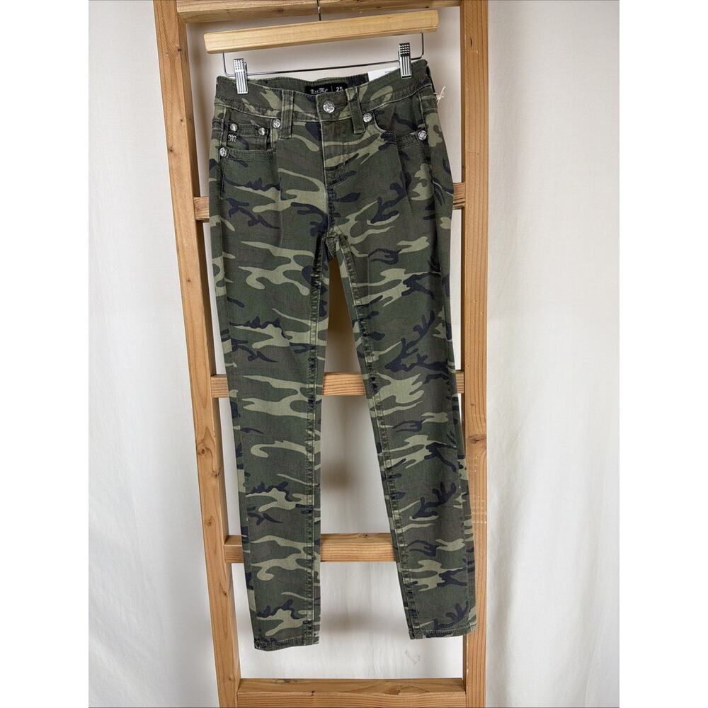 Miss Me Women's Straight Leg Camo Pants - Olive Green